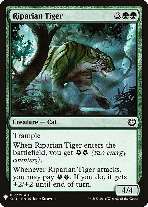 《水辺の虎/Riparian Tiger》[PWシンボル付き再版] 緑C